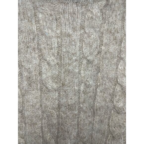 Vintage 70s Shetlander Crazy Horse Wool Cable-Knit Sweater in Oatmeal - Picture 5 of 6